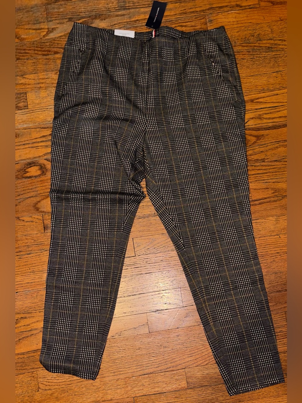 Tommy Hilfiger Women’s Plaid Dress Pants - Brown/Black Glen Check